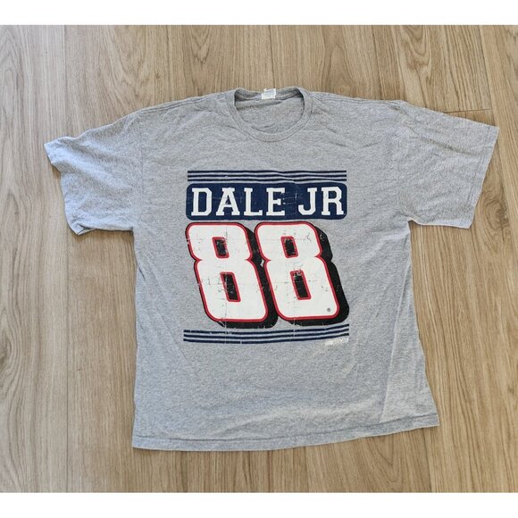 Dale Earnhardt Jr. #88 Vintage T-Shirt Gray Checkered Flag NASCAR‎ Pro Mens 2XL - Picture 2 of 8